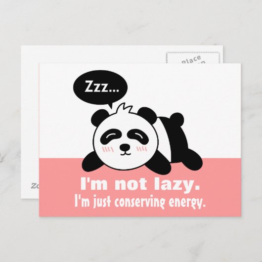 可愛くて怠け者のパンダの漫画 ポストカード (正面/裏面)