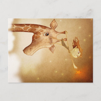 可愛くて想像力に富んだイラストレーション ポストカード