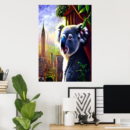 可愛くて愛らしいコアラ | AI Art ポスター (ホームオフィス)