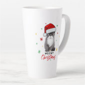 可愛くて愛らしいサンタキットミュークリスマス カフェラテマグ (右アングル)