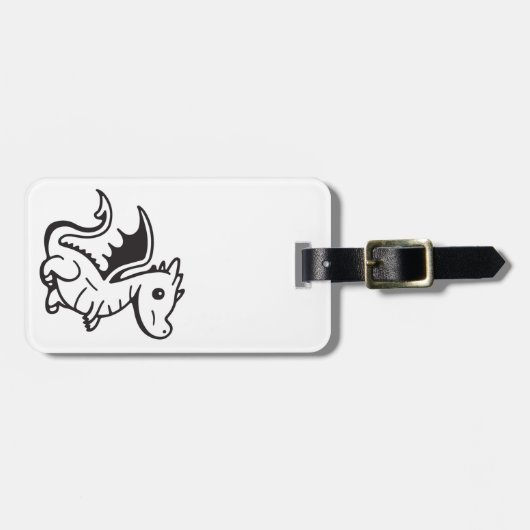 可愛くて愛らしい翼のある小さな竜 ラゲッジタグ (正面横)