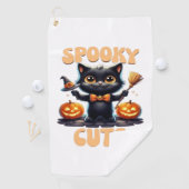 可愛くて気味の悪い黒猫クラシックTシャツ ゴルフタオル (インサイチュ)