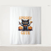 可愛くて気味の悪い黒猫クラシックTシャツ タペストリー (正面)