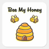 可愛くて甘いビー私の蜂蜜の蜂の巣Tシャツ スクエアシール (正面)
