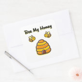 可愛くて甘いビー私の蜂蜜の蜂の巣Tシャツ スクエアシール (封筒)