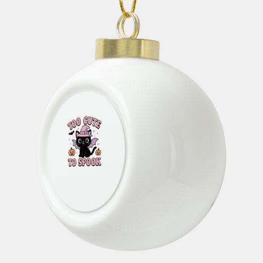可愛くて甘すぎる – ハロウィーン猫版クラシック セラミックボールオーナメント (右)