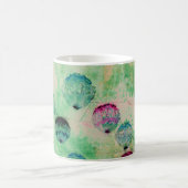 可愛くて素朴なデジタルアートの丸いブラシストローク コーヒーマグカップ (中央)