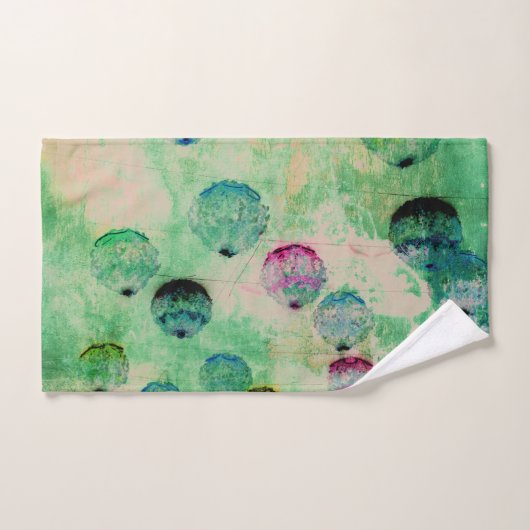 可愛くて素朴なデジタルアートの丸いブラシストローク ハンドタオル (ハンドタオル)