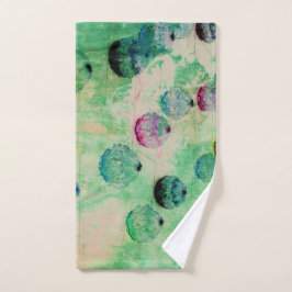 可愛くて素朴なデジタルアートの丸いブラシストローク ハンドタオル