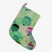 可愛くて素朴なデジタルアートの丸いブラシストローク ラージクリスマスストッキング (正面 (吊り時))