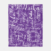 可愛くて紫パターン(の模様が)ある🤍 フリースブランケット (正面)