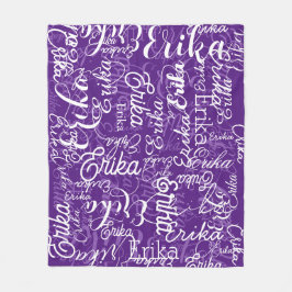 可愛くて紫パターン（の模様が）ある🤍 フリースブランケット