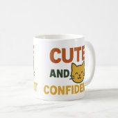 可愛くて自信のある猫マグおもしろい感動的 コーヒーマグカップ (正面右)