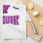 可愛くて面白いハロウィンヴァンパイアこうもり吸You キッチンタオル (四つ折り)