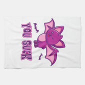 可愛くて面白いハロウィンヴァンパイアこうもり吸You キッチンタオル (横)