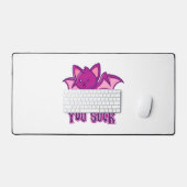 可愛くて面白いハロウィンヴァンパイアこうもり吸You デスクマット (キーボード&マウス)