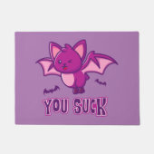 可愛くて面白いハロウィンヴァンパイアこうもり吸You ドアマット (正面)