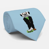 可愛くて頑固なパグ花柄 ネクタイ (ロール)