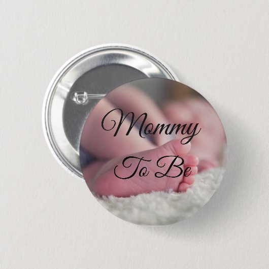 可愛くなるママベビー足赤ちゃんシャワーボタン 缶バッジ (正面&裏面)