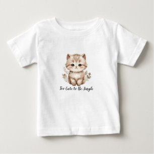「可愛すぎてシングルにはなれない」 サラリーマンな猫のグラフィック ベビーTシャツ