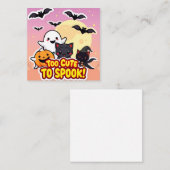 可愛すぎてスプックできない – かわいいハロウィーン幽霊 スクエア名刺 (正面/裏面)