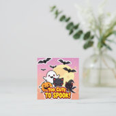 可愛すぎてスプックできない – かわいいハロウィーン幽霊 スクエア名刺 (スタンド正面)