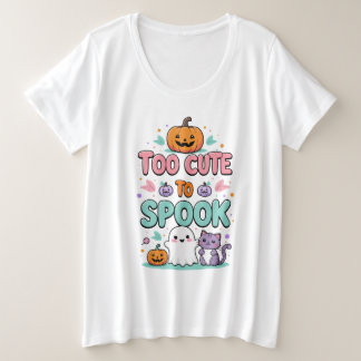 可愛すぎてスプックできない – かわいいパステルハロウィーン プラスサイズTシャツ