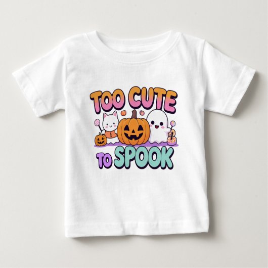 可愛すぎてスプックできない – かわいいパステルハロウィーン ベビーTシャツ (正面)
