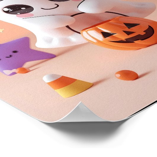 可愛すぎてスプックできない – かわいい幽霊ポスター ポスター (角)