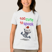 可愛すぎてスプックできない – 面白いハロウィーンスケルトンキッズ トライブレンドＴシャツ (正面)
