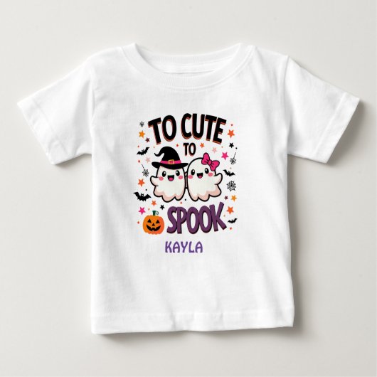 可愛すぎてハロウィーンの幽霊 ベビーTシャツ (正面)