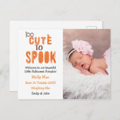 可愛すぎてハロウィーン写真ベビー誕生 案内ポストカード (正面/裏面)