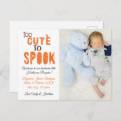 可愛すぎてハロウィーン写真男の赤ちゃん 案内ポストカード (正面/裏面)