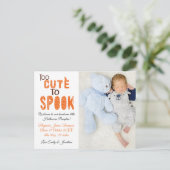 可愛すぎてハロウィーン写真男の赤ちゃん 案内ポストカード (スタンド正面)