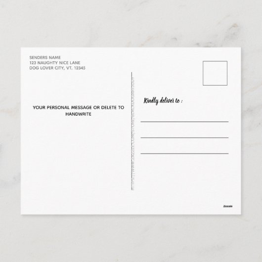 可愛すぎてリストいけなおもしろい犬のペットの写真 シーズンポストカード (裏面)