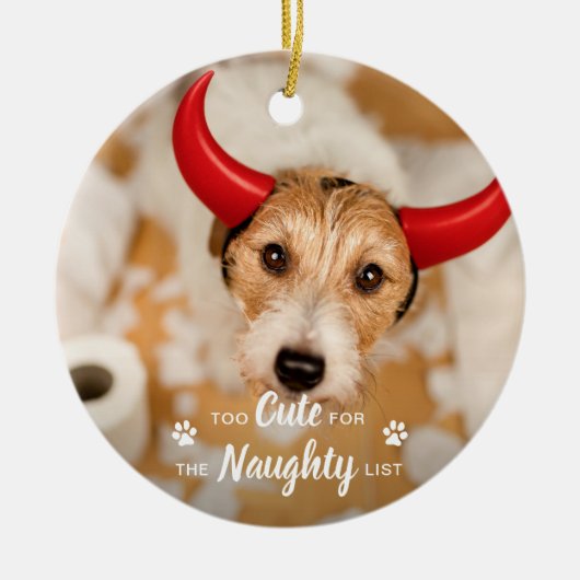 可愛すぎてリストいけなおもしろい犬のペットの写真 セラミックオーナメント (正面)