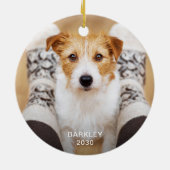 可愛すぎてリストいけなおもしろい犬のペットの写真 セラミックオーナメント (裏面)