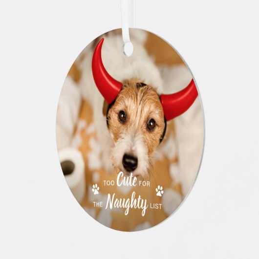 可愛すぎてリストいけなおもしろい犬のペットの写真 メタルオーナメント (正面左)