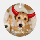 可愛すぎてリストいけなおもしろい犬のペットの写真 メタルオーナメント (正面)