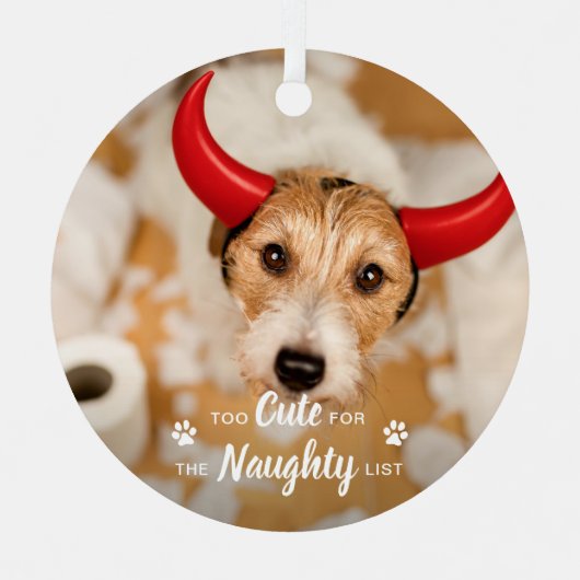 可愛すぎてリストいけなおもしろい犬のペットの写真 メタルオーナメント (正面)