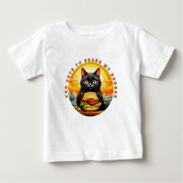 可愛すぎて共有できないバーガー – 黒猫グルメアート ベビーTシャツ