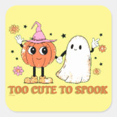 可愛すぎて可愛いおもしろい幽霊ハロウィン スクエアシール (正面)