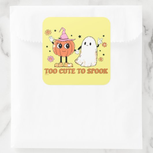 可愛すぎて可愛いおもしろい幽霊ハロウィン スクエアシール (バッグ)