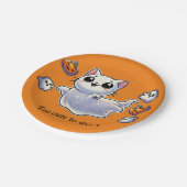 可愛すぎて幽霊猫 ペーパープレート (アングル)