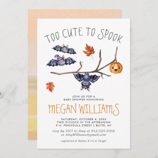 可愛すぎて甘い |かわいい小さなこうもり赤ちゃんシャワー (正面/裏面)