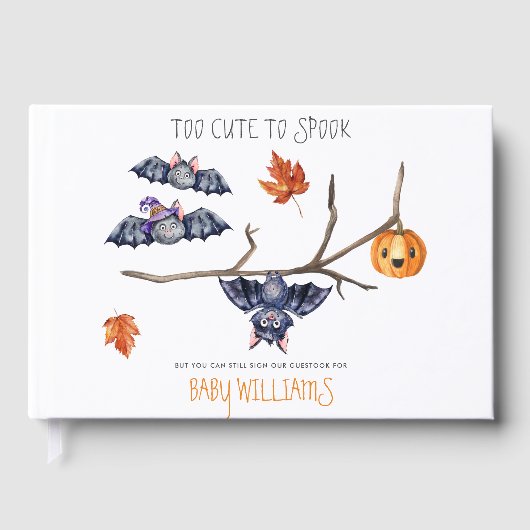 可愛すぎて甘い |かわいい小さなこうもり赤ちゃんシャワー ゲストブック (正面)