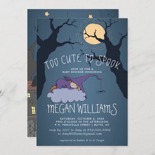 可愛すぎて甘い |かわいい小さな魔女の赤ちゃんシャワー (正面/裏面)