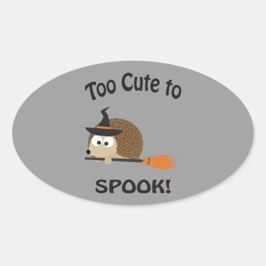 可愛すぎて甘い！ハリネズミの魔女 楕円形シール (正面)