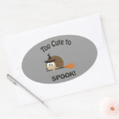 可愛すぎて甘い！ハリネズミの魔女 楕円形シール (封筒)