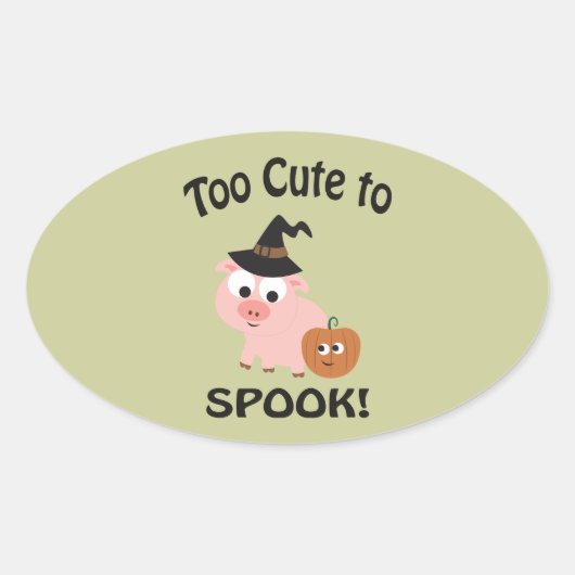 可愛すぎて甘い！豚の魔女 楕円形シール (正面)